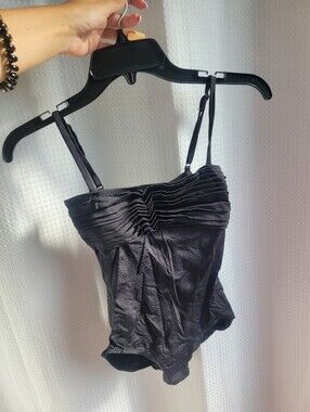 Black Pleated Camisole Gaynor Minden Leotard
